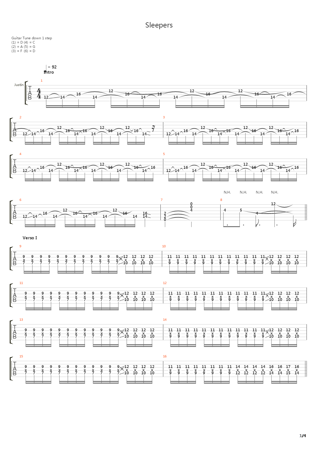 Sleepers吉他谱