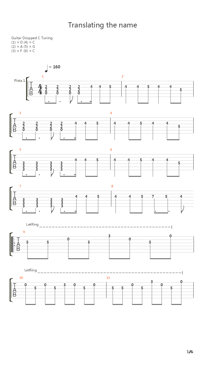 Translating The Name吉他谱