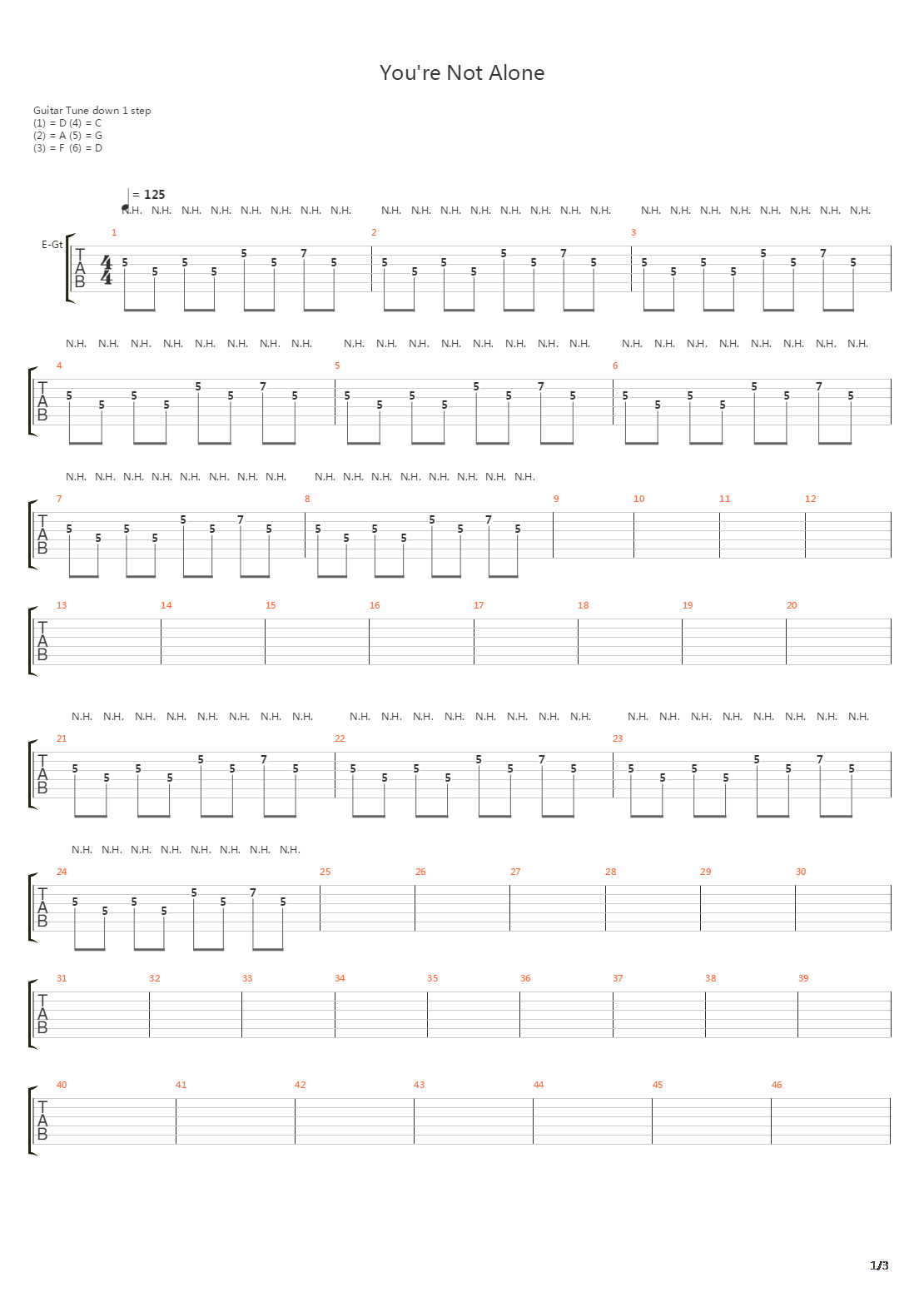 Youre Not Alone吉他谱