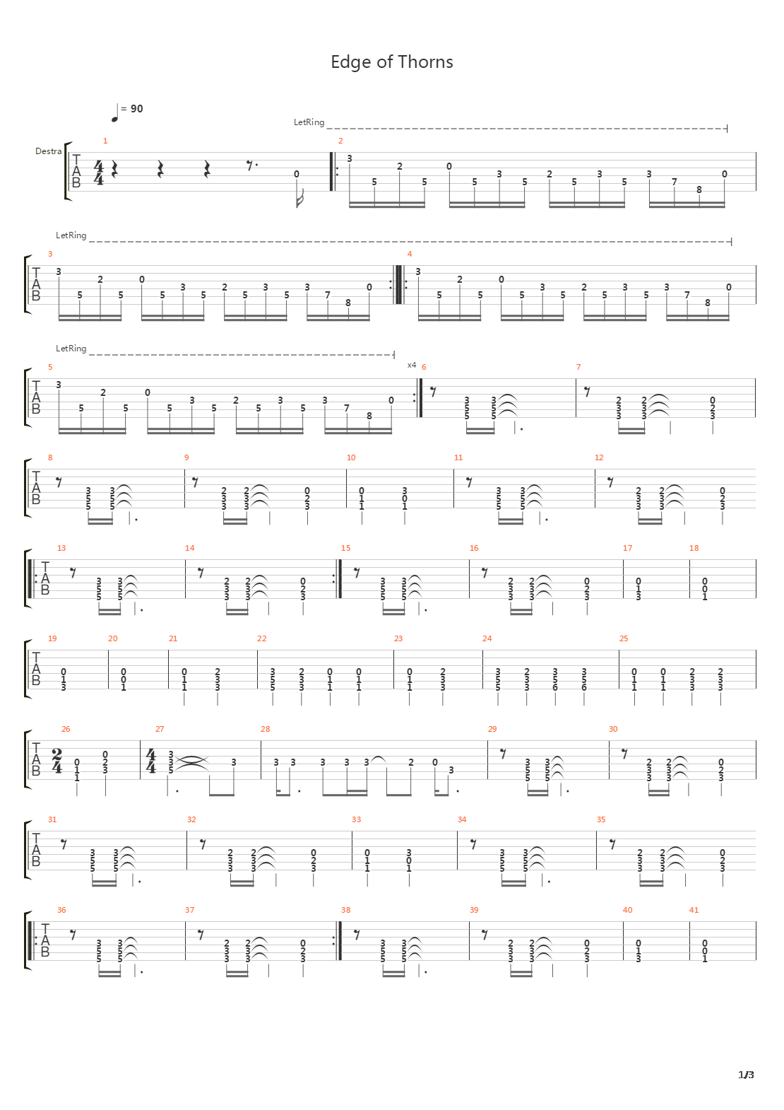 Edge Of Thorns吉他谱
