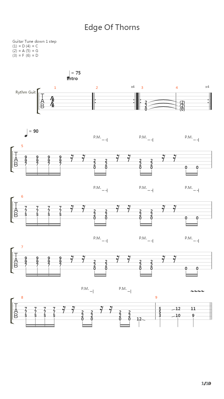 Edge Of Thorns吉他谱