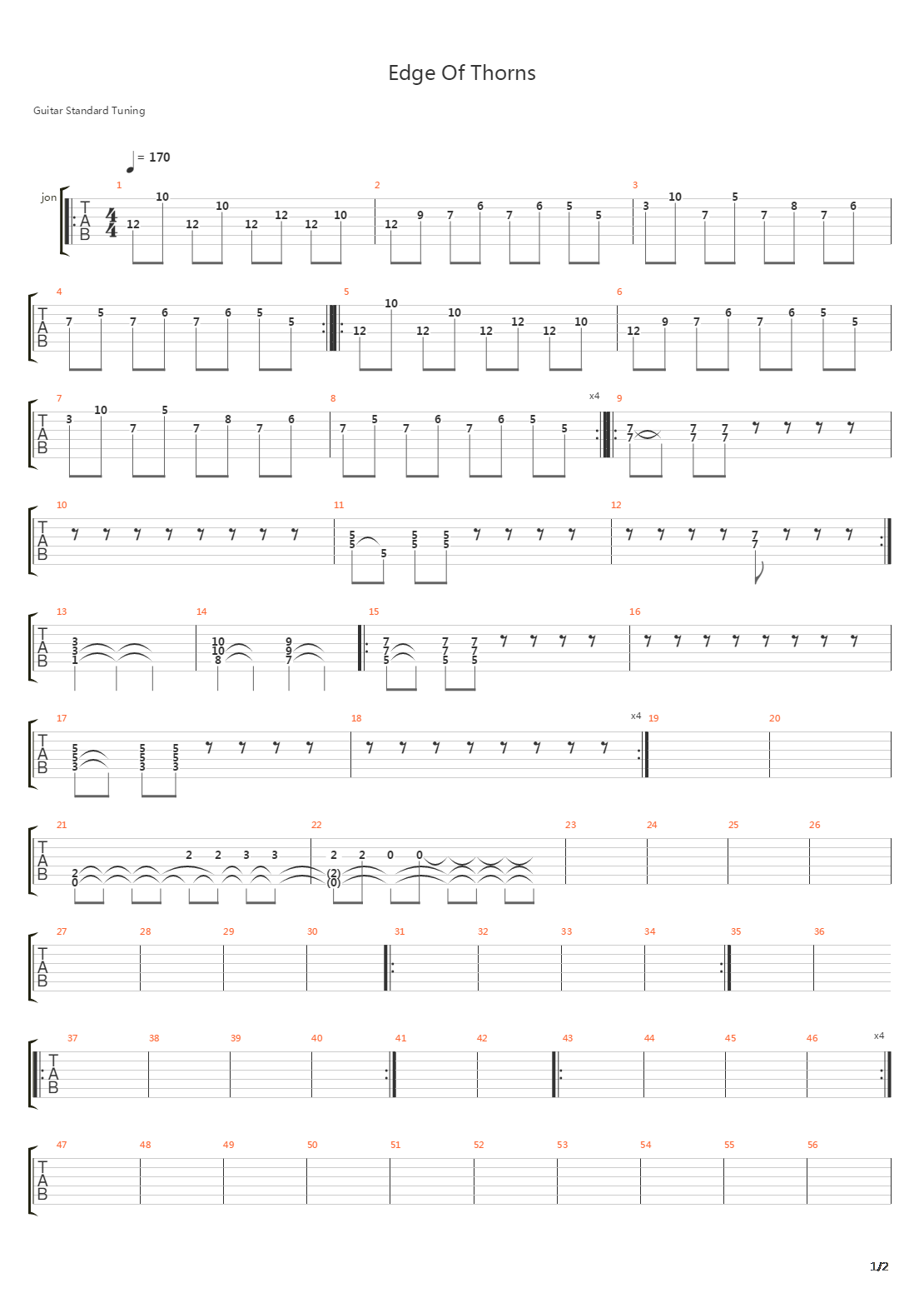 Edge Of Thorns吉他谱