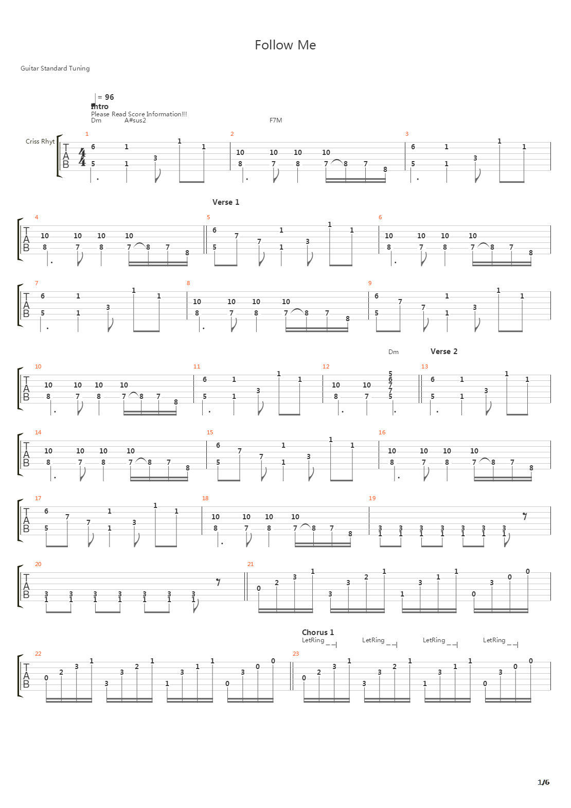 Follow Me吉他谱