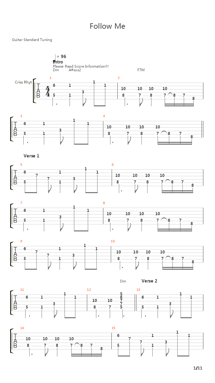 Follow Me吉他谱