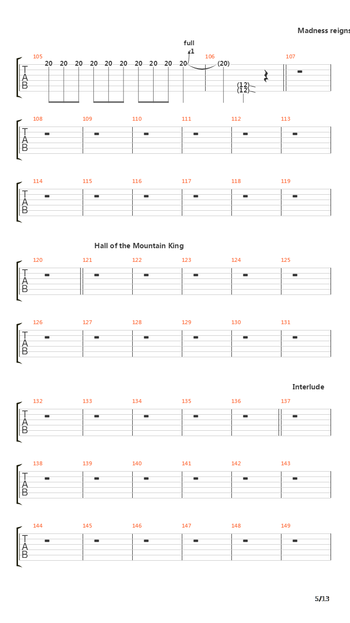 Hall Of The Mountain King吉他谱