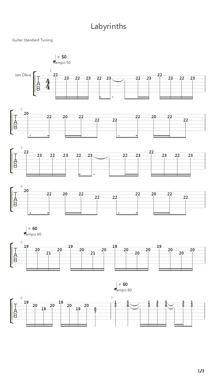 Labyrinths吉他谱