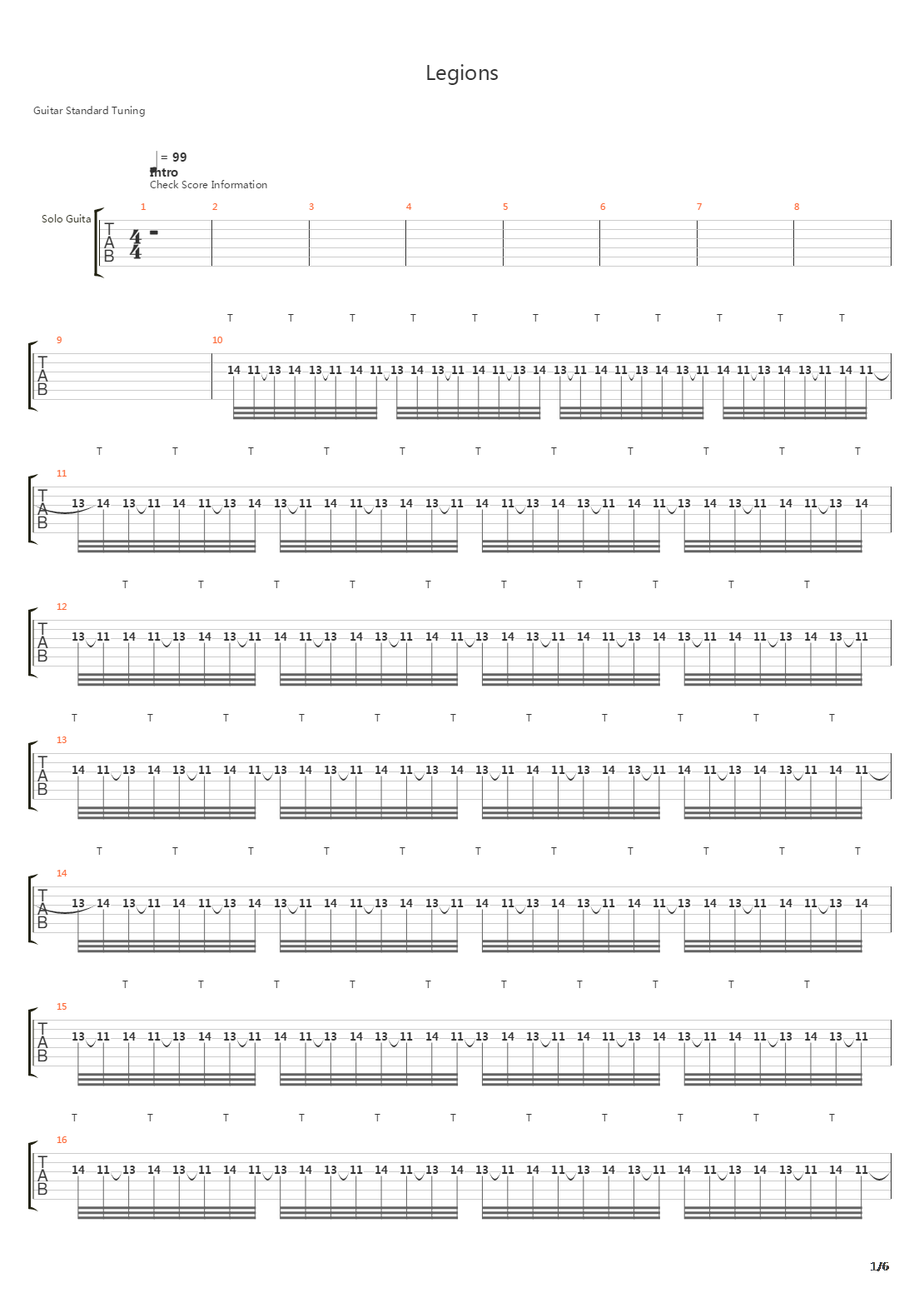 Legions吉他谱