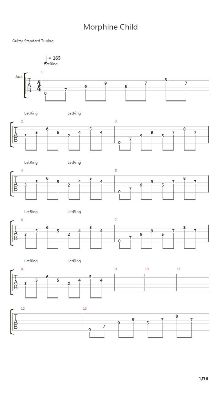 Morphine Child吉他谱