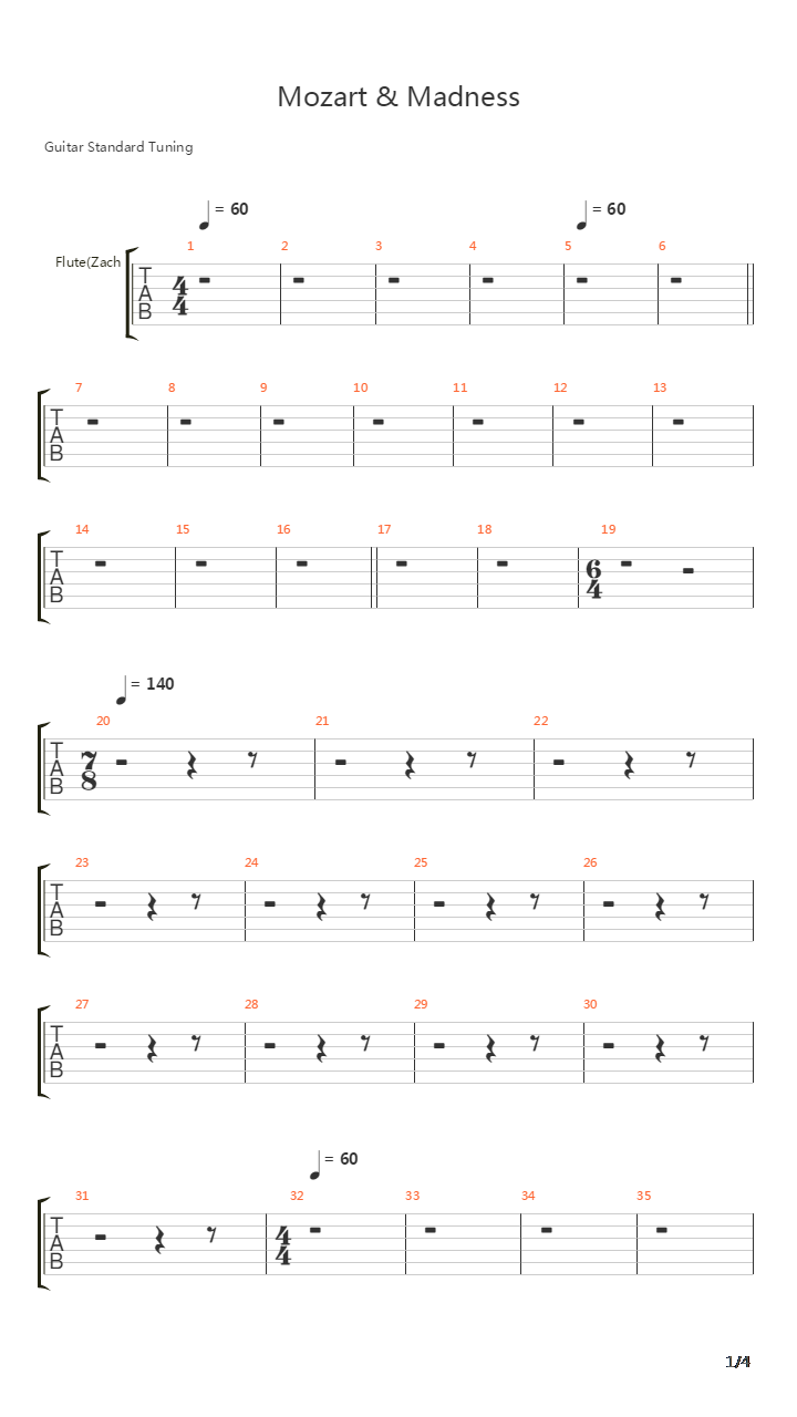 Mozart And Madness吉他谱