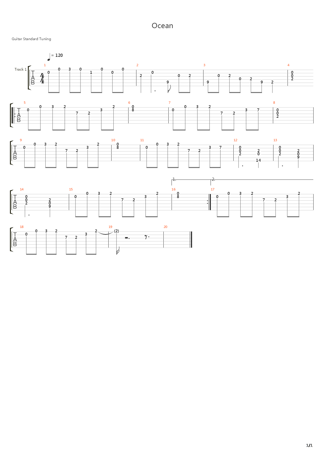 Ocean吉他谱