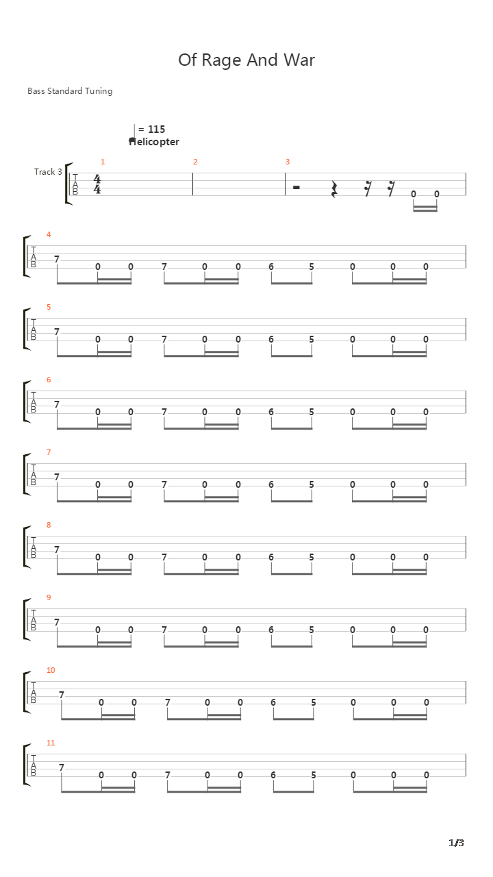 Of Rage And War吉他谱