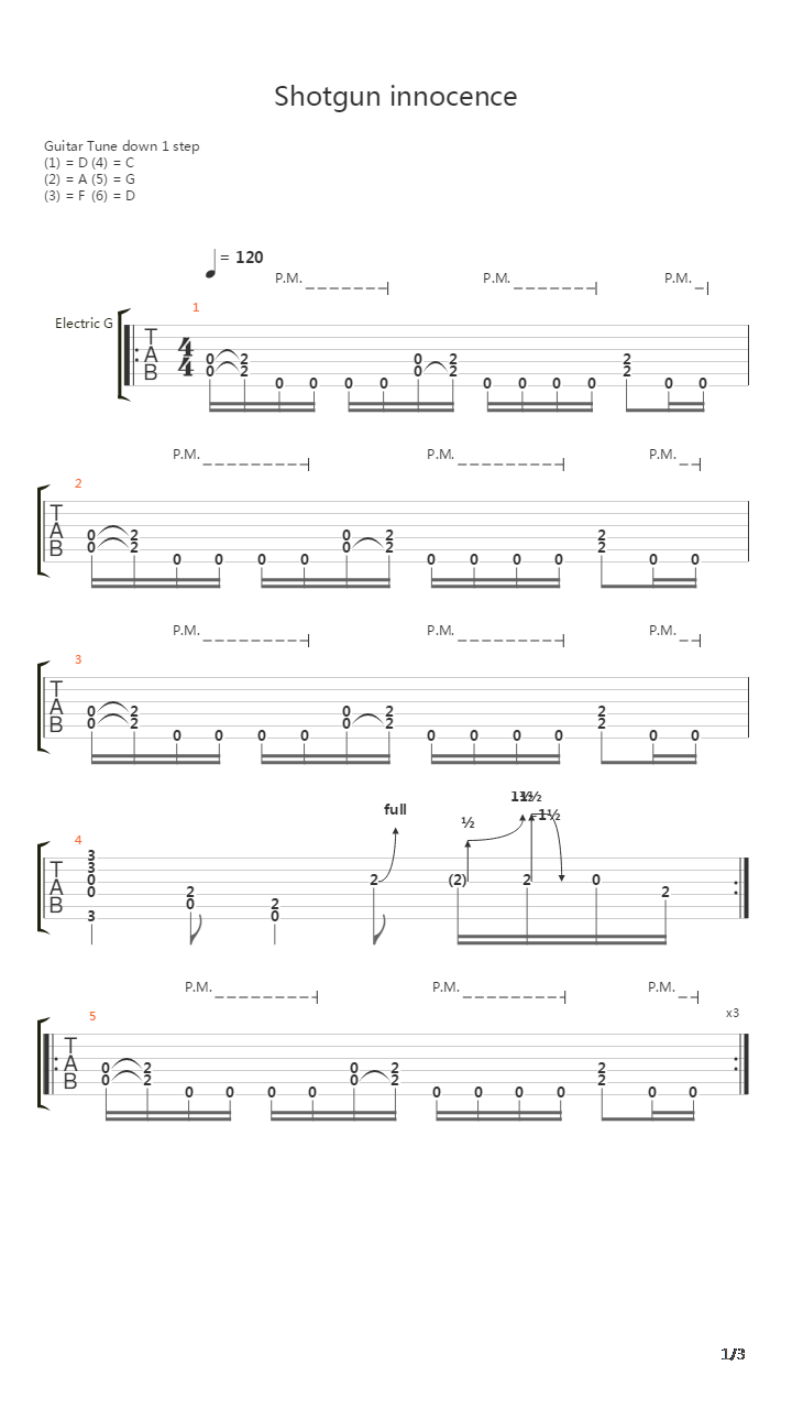 Shotgun Innocence吉他谱