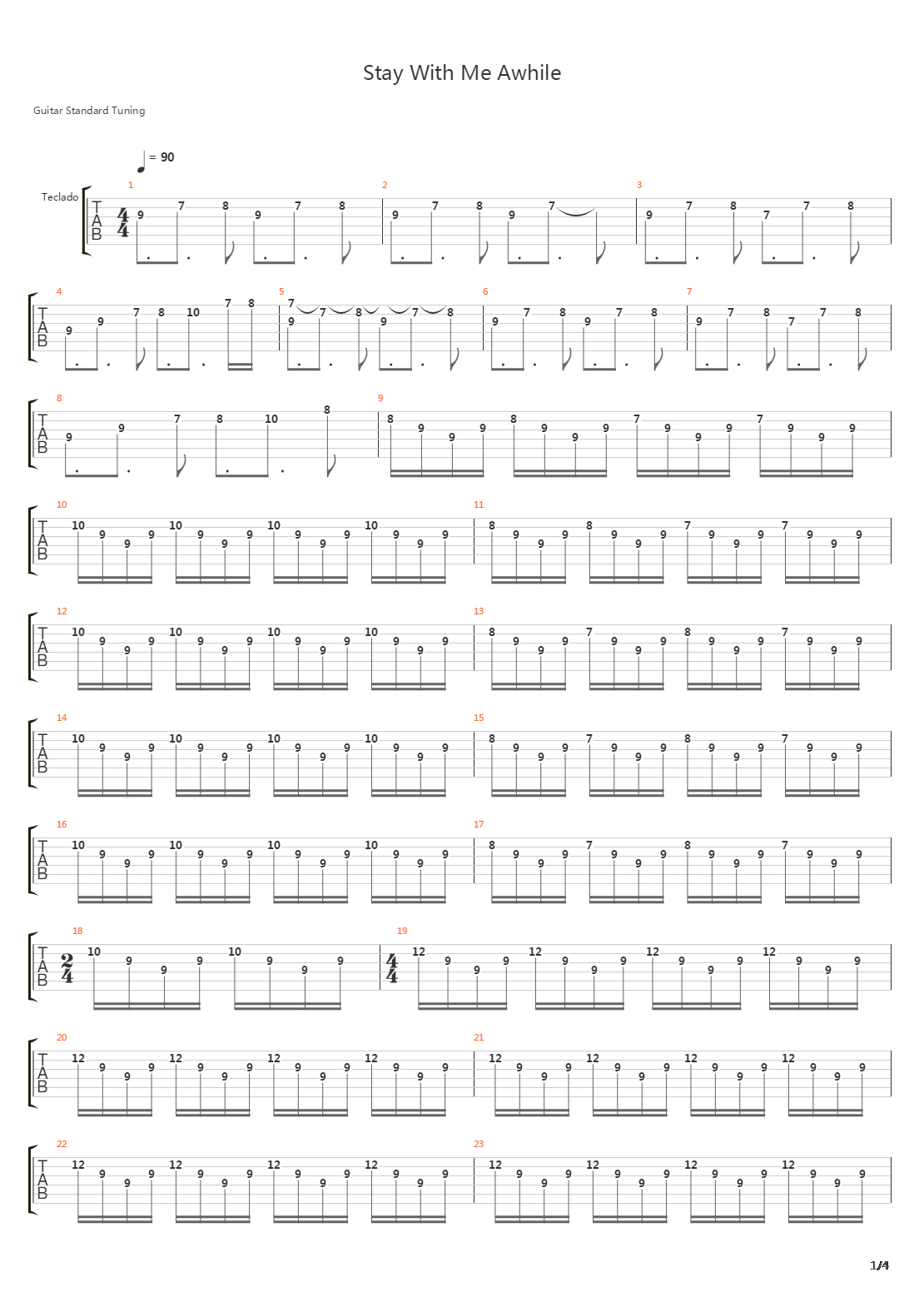Stay With Me Awhile吉他谱