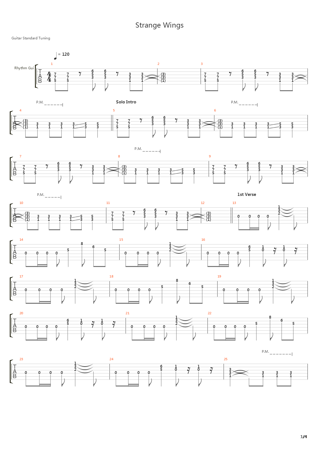 Strange Wings吉他谱