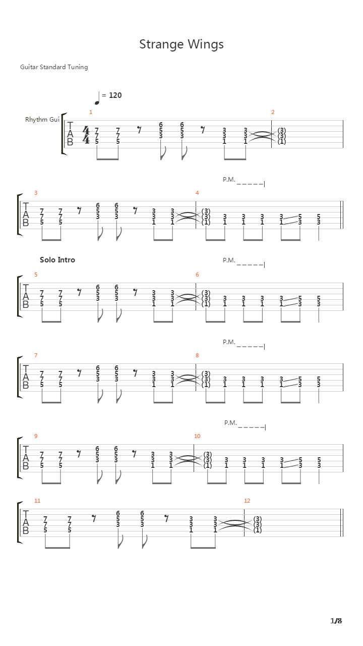 Strange Wings吉他谱