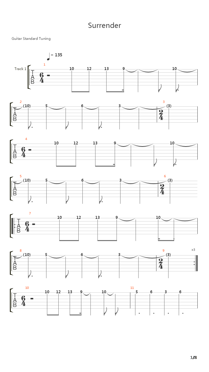 Surrender吉他谱
