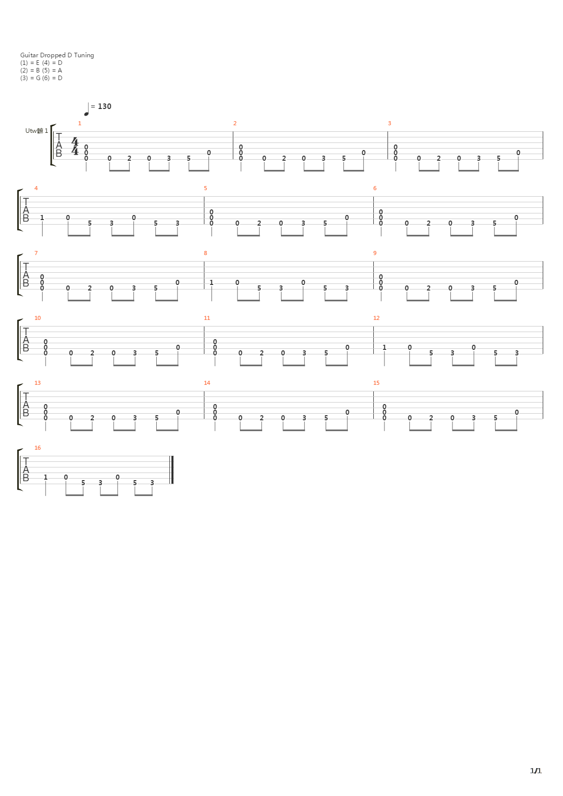 Turns To Me吉他谱