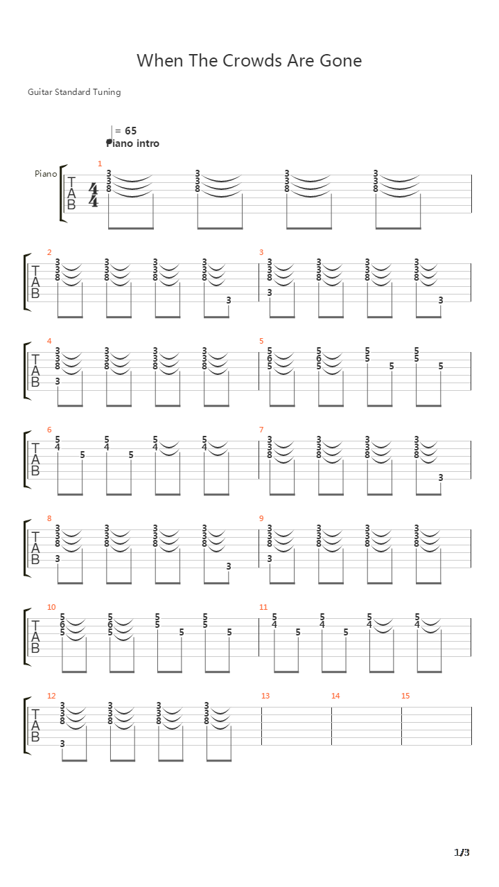 When The Crowds Are Gone吉他谱