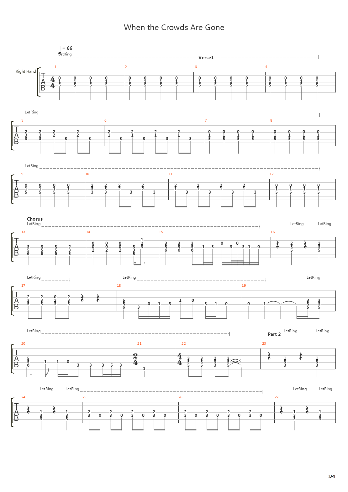 When The Crowds Are Gone吉他谱