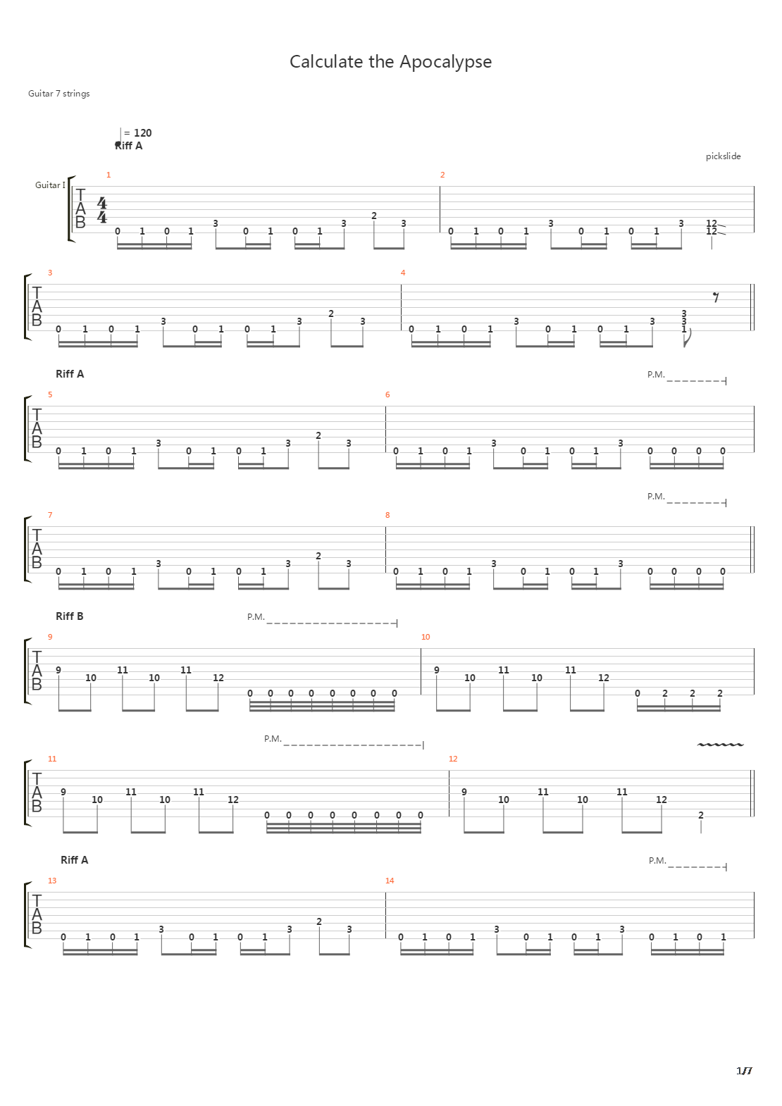 Calculate The Apocalypse吉他谱