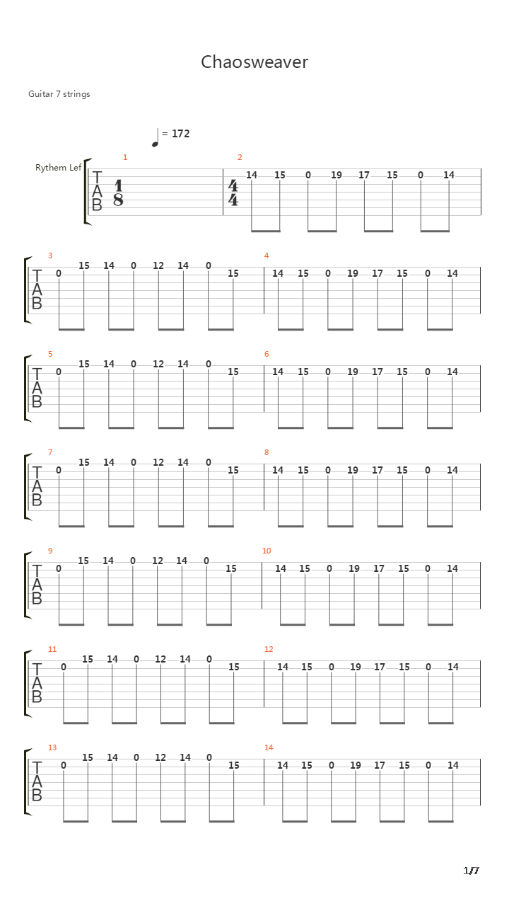 Chaosweaver吉他谱