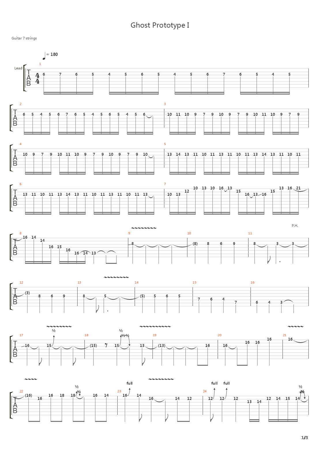 Ghost Prototype I吉他谱