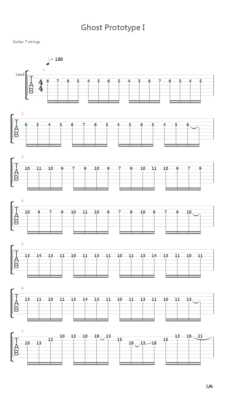 Ghost Prototype I吉他谱