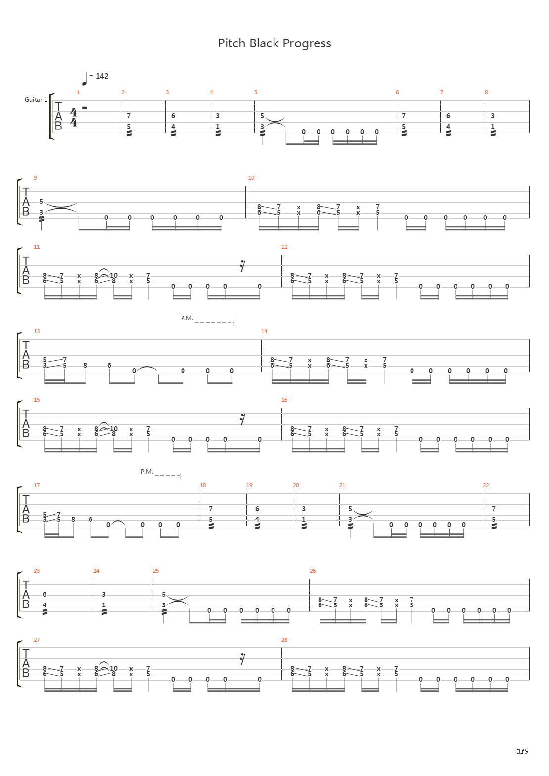 Pitch Black Progress吉他谱