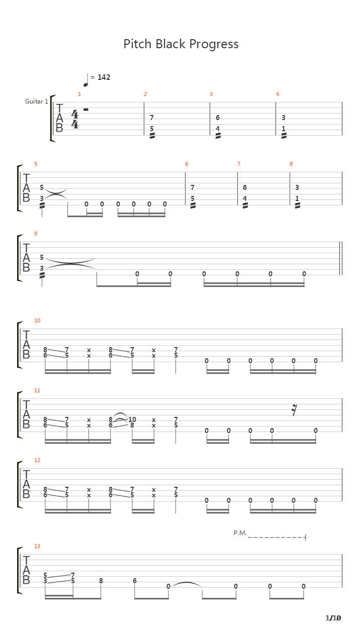 Pitch Black Progress吉他谱