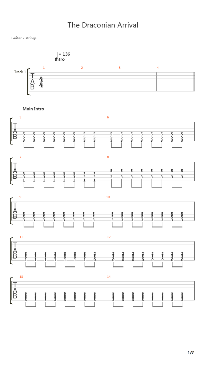 The Draconian Arrival吉他谱