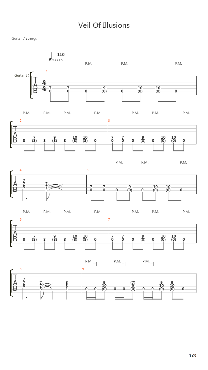 Veil Of Illusions吉他谱