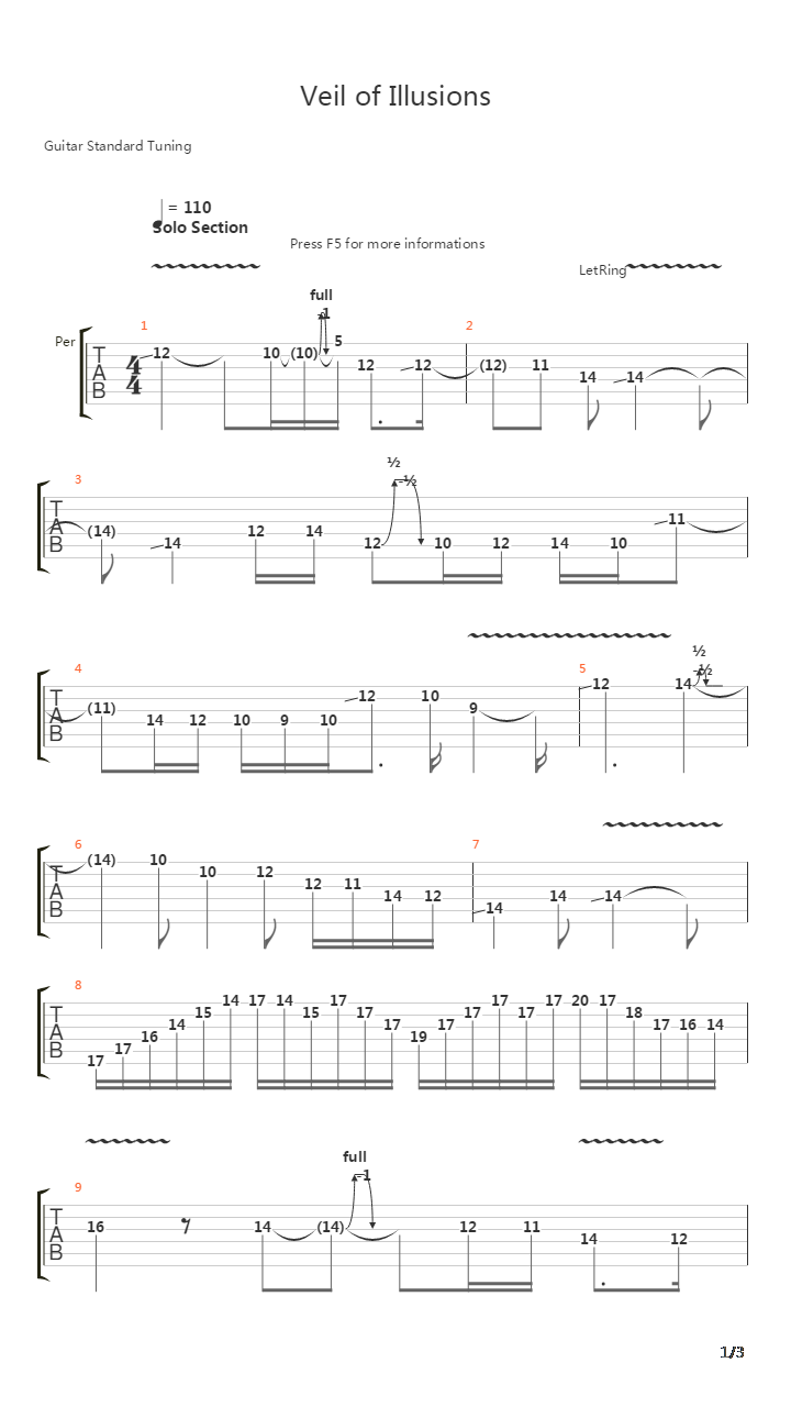 Veil Of Illusions吉他谱