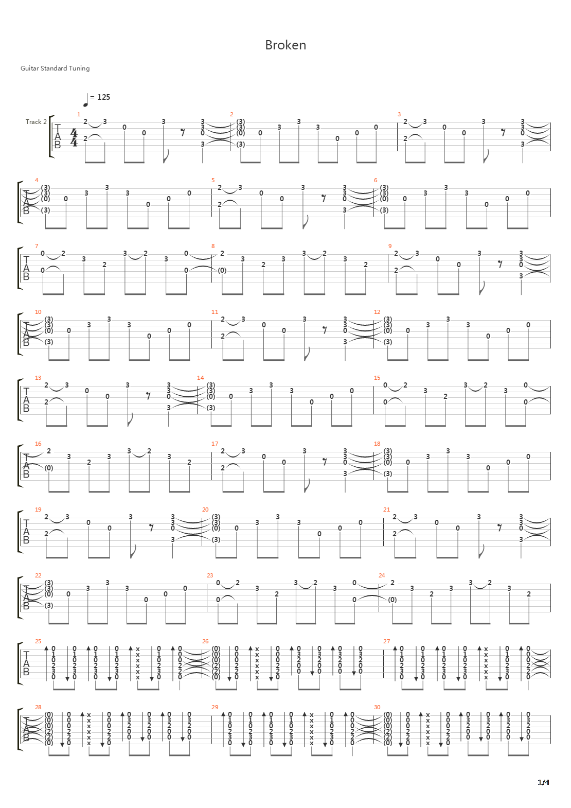 Broken吉他谱