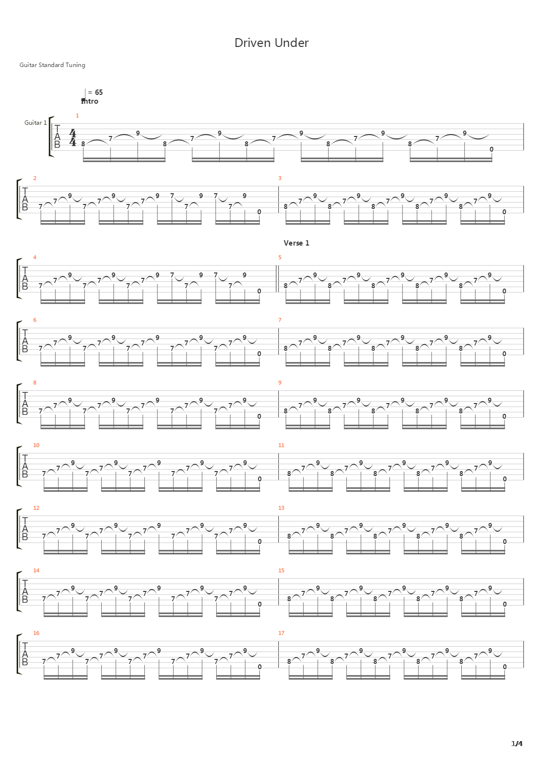 Driven Under吉他谱