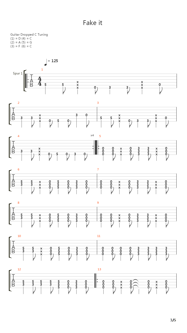 Fake It吉他谱