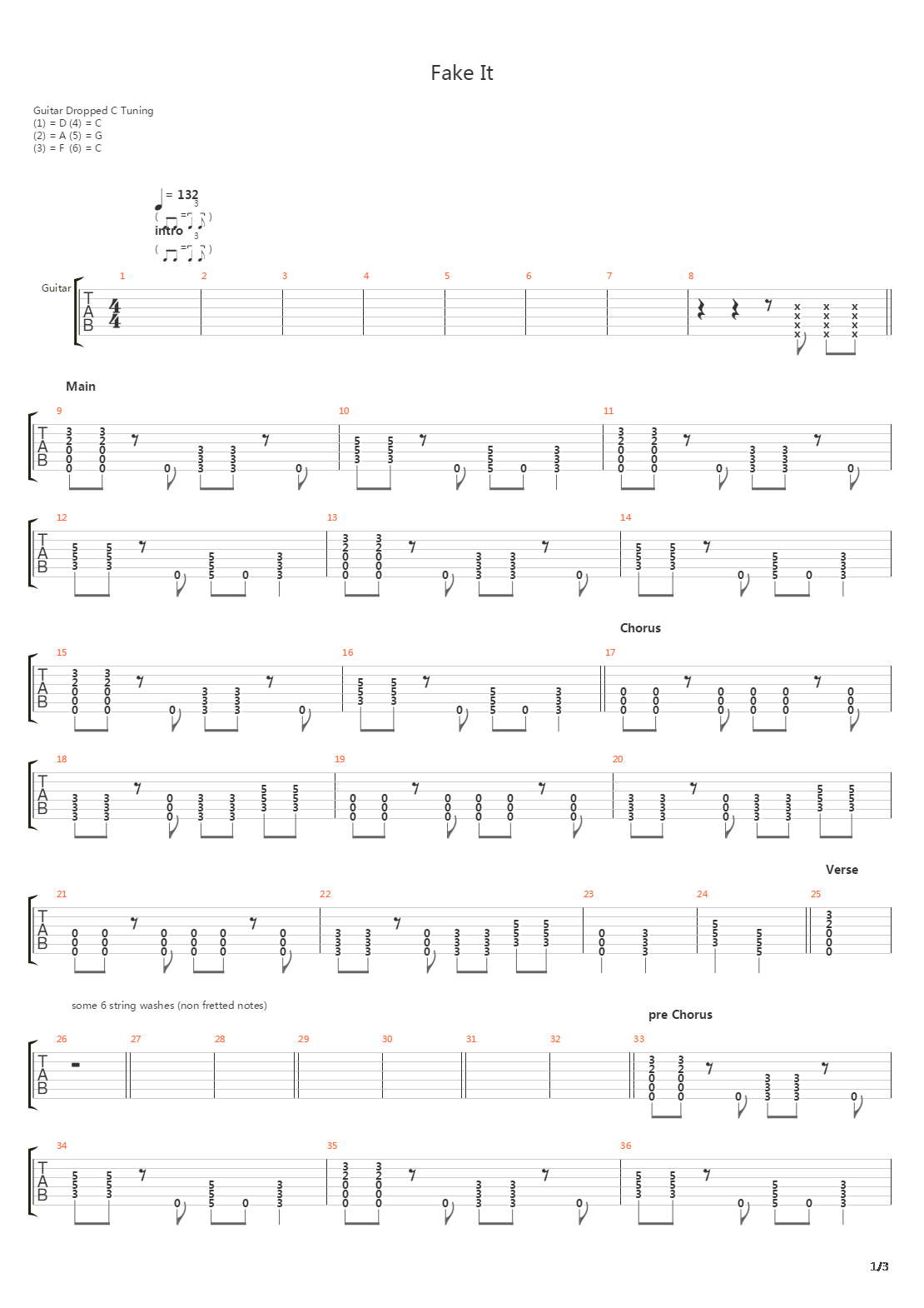 Fake It吉他谱