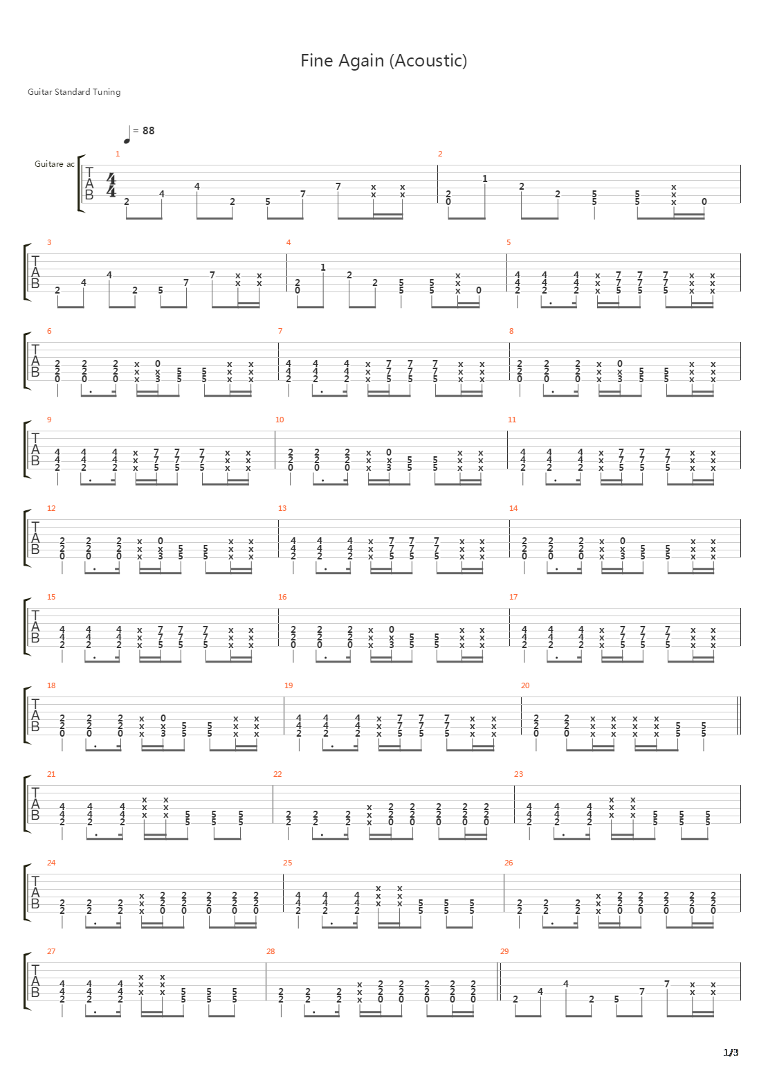 Fine Again吉他谱