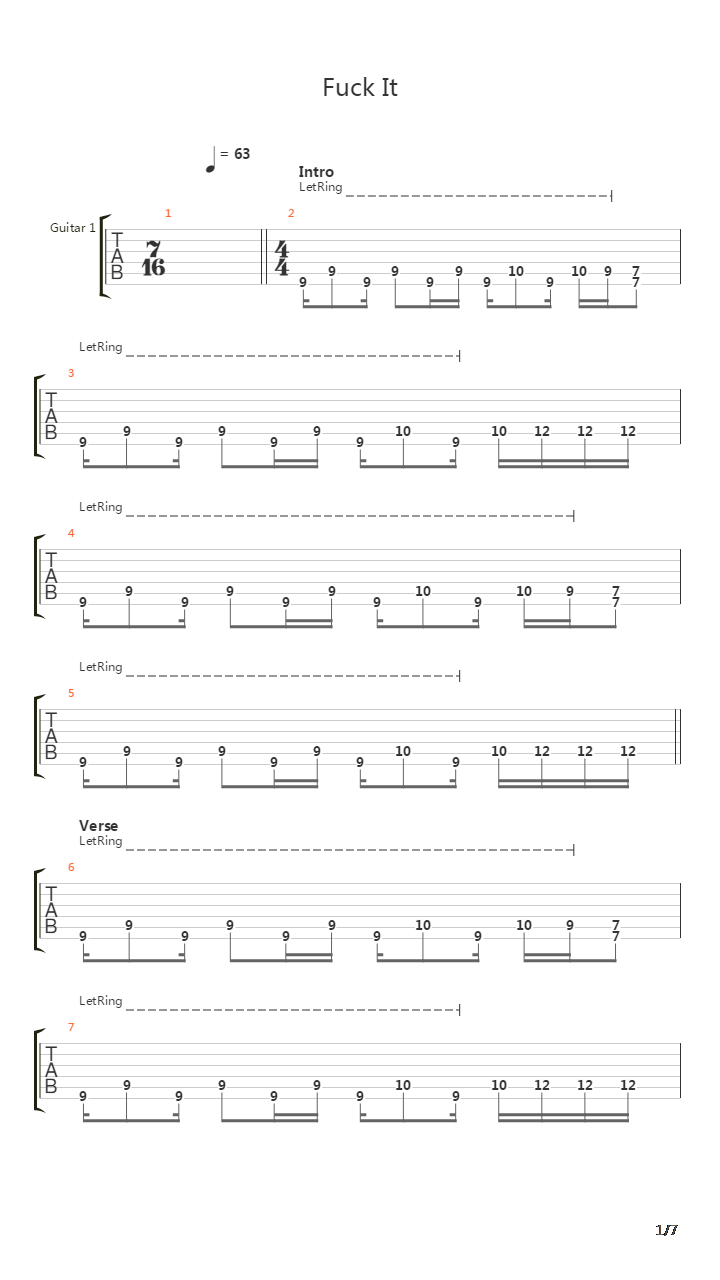Fuck It吉他谱