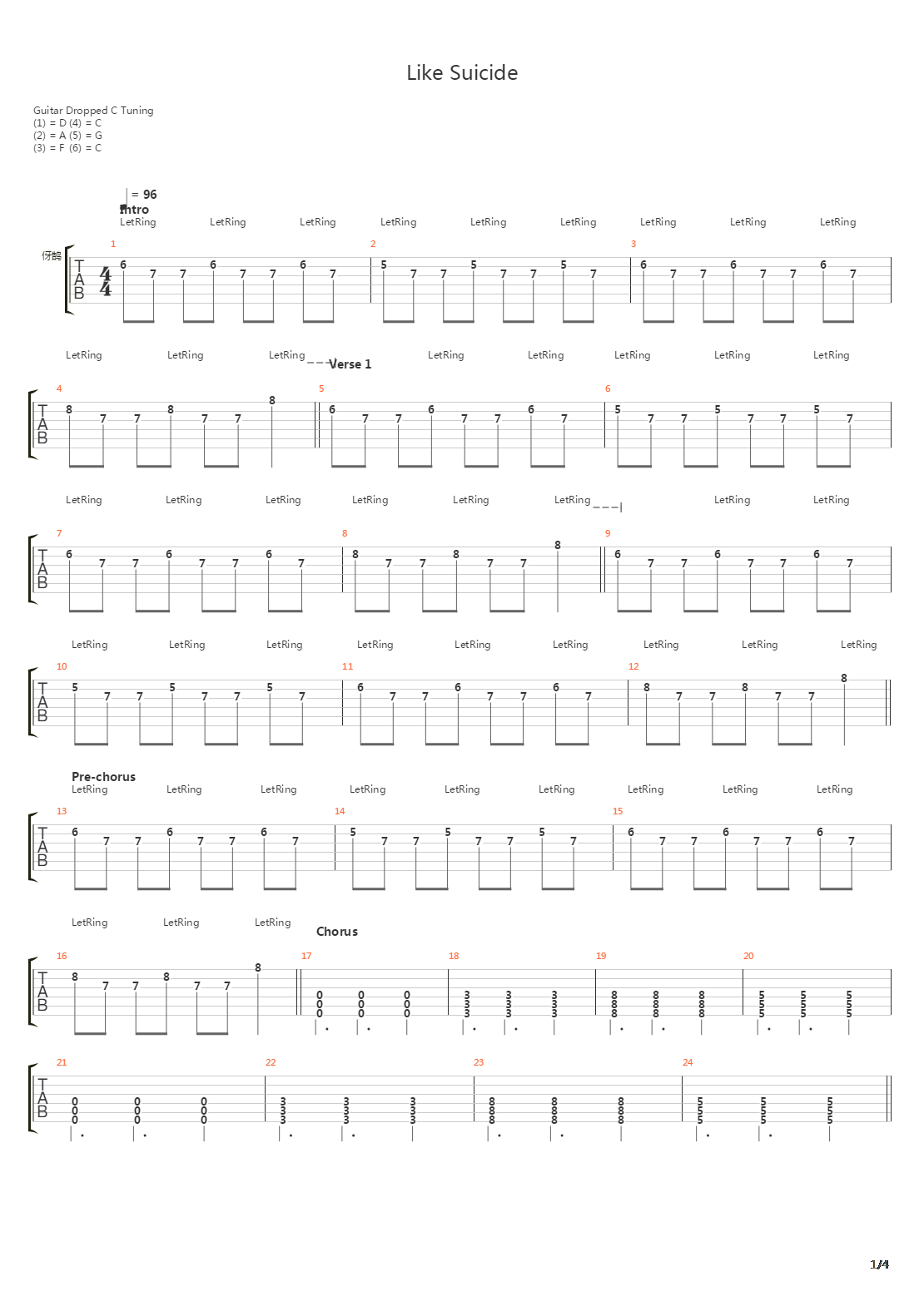Like Suicide吉他谱