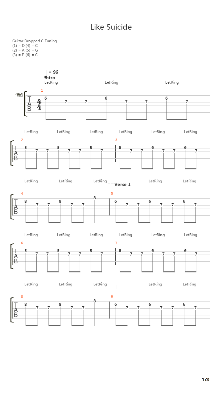 Like Suicide吉他谱