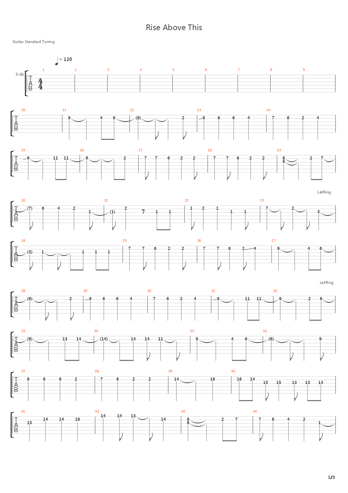 Rise Above This吉他谱