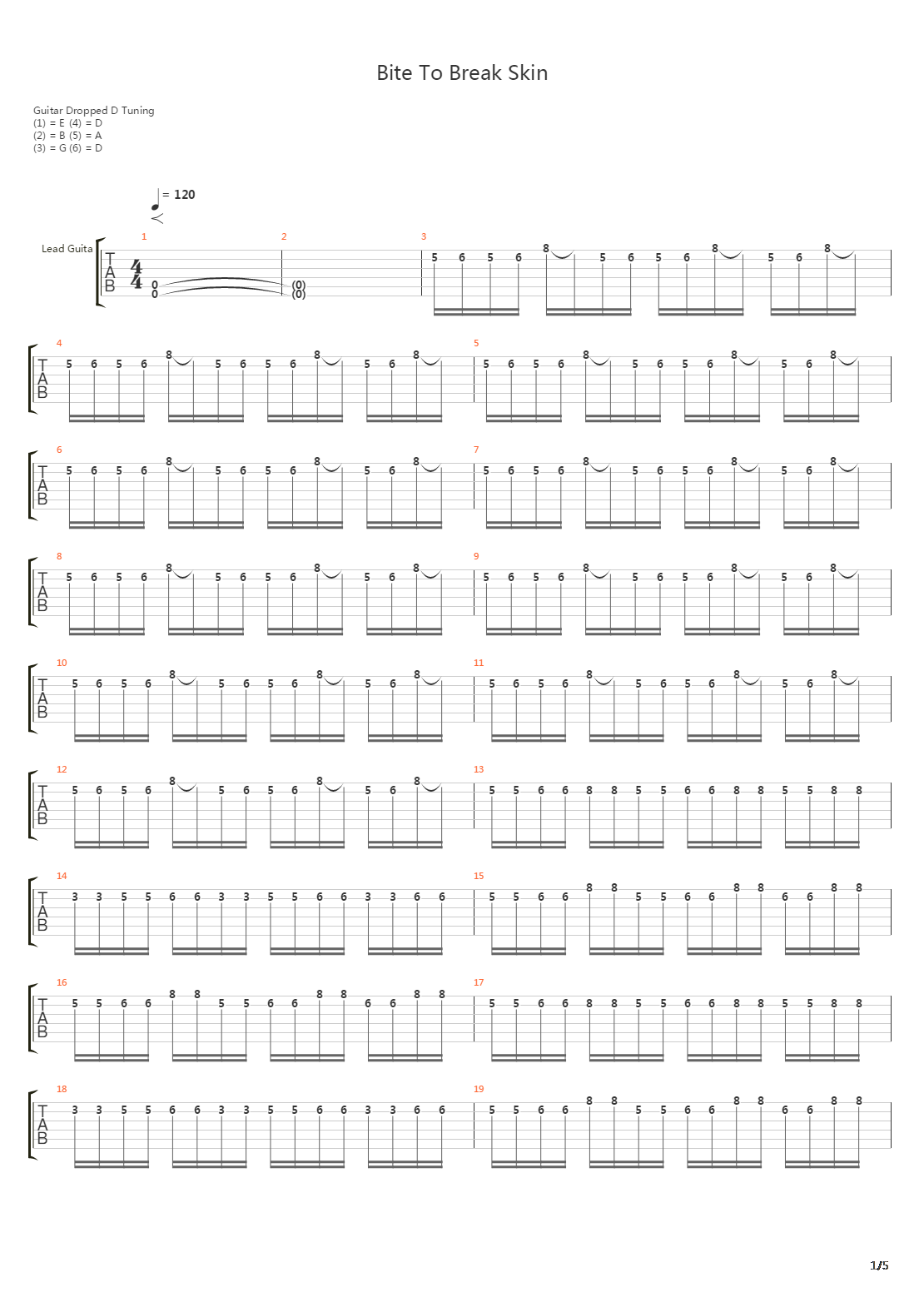 Bite To Break Skin吉他谱