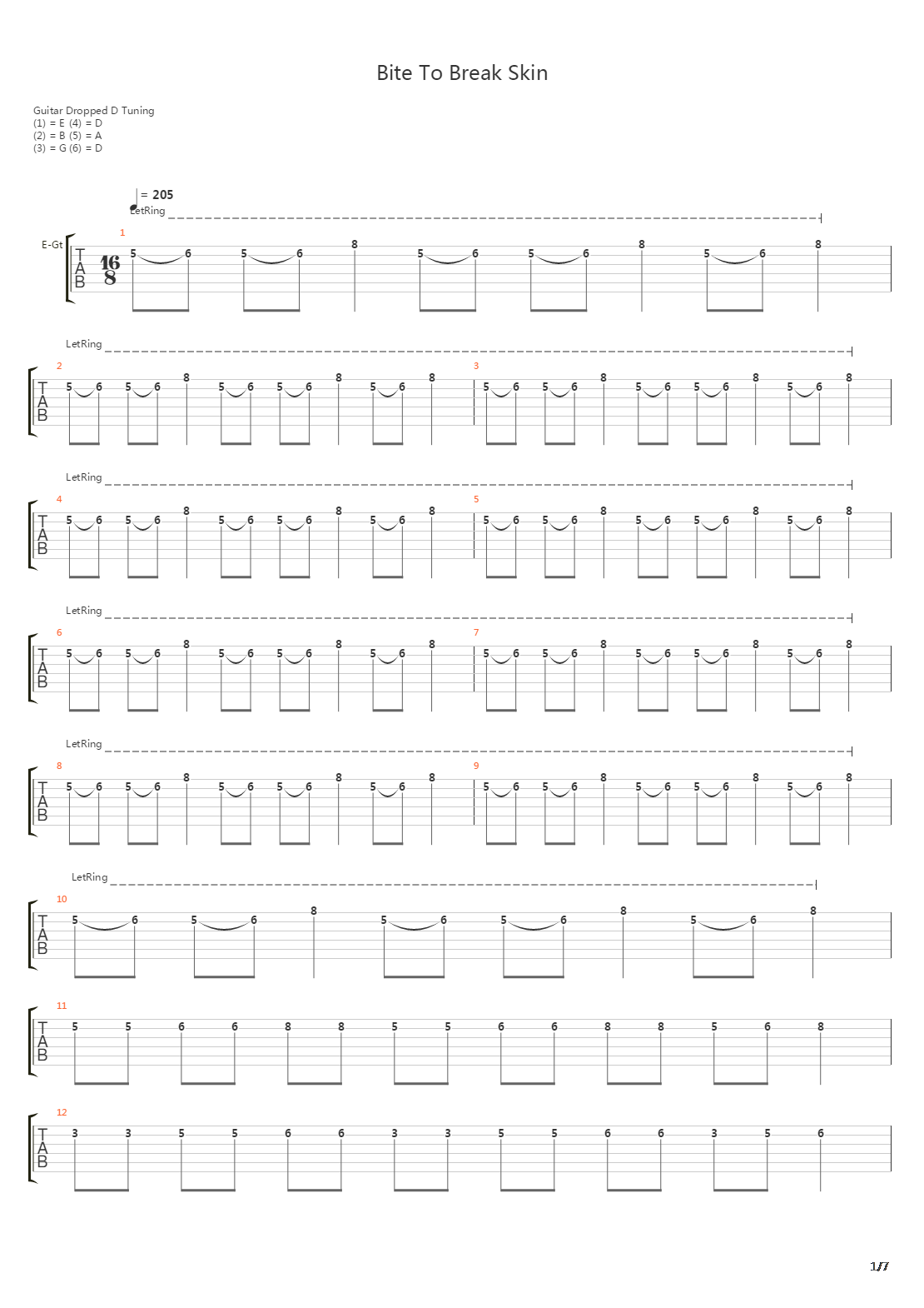 Bite To Break Skin吉他谱