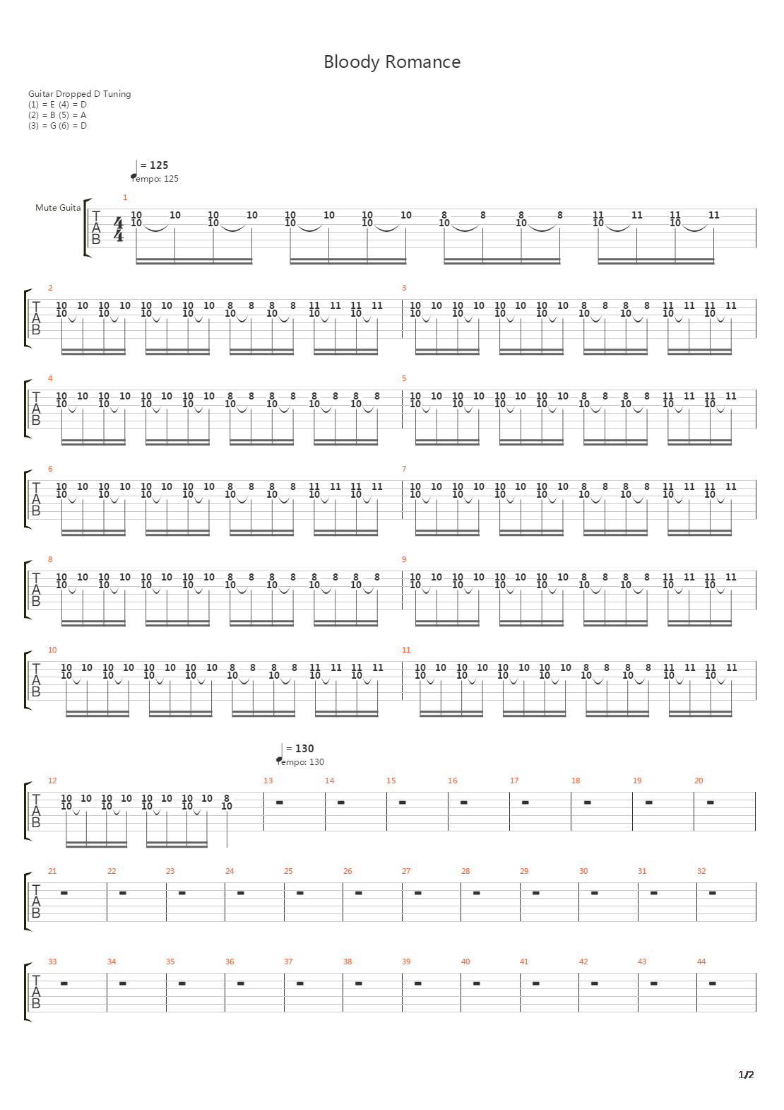 Bloody Romance吉他谱