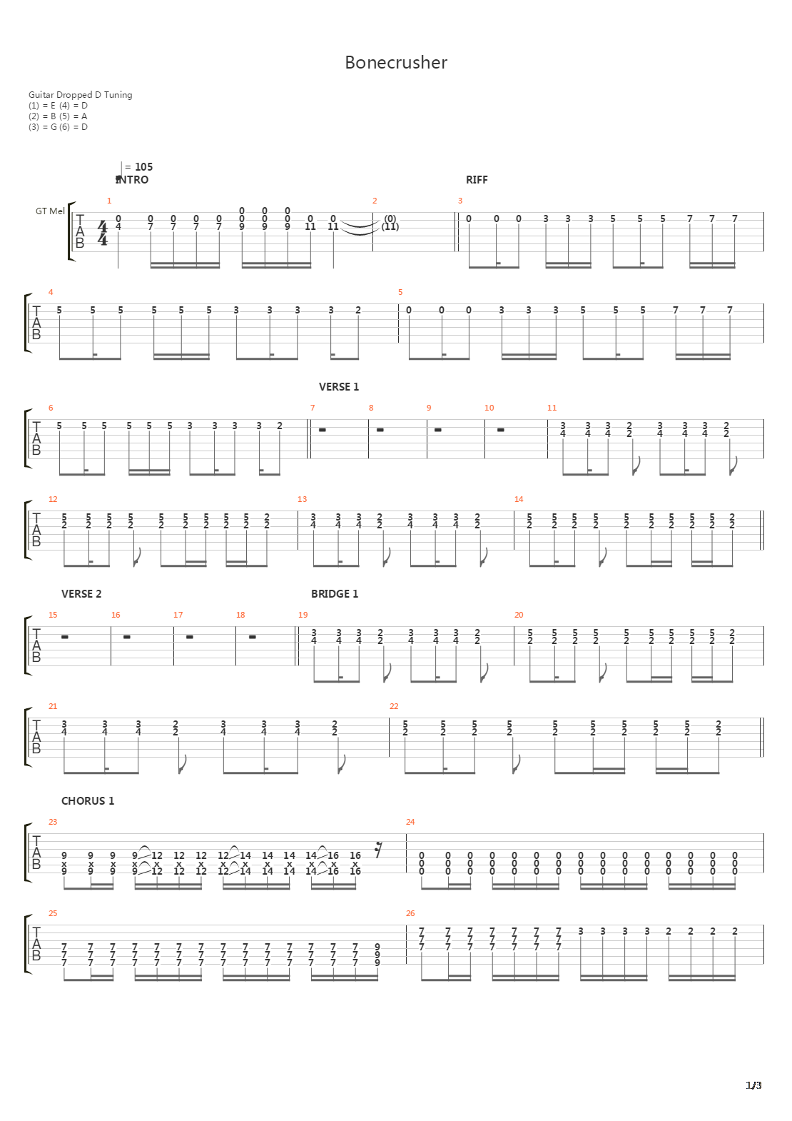 Bonecrusher吉他谱