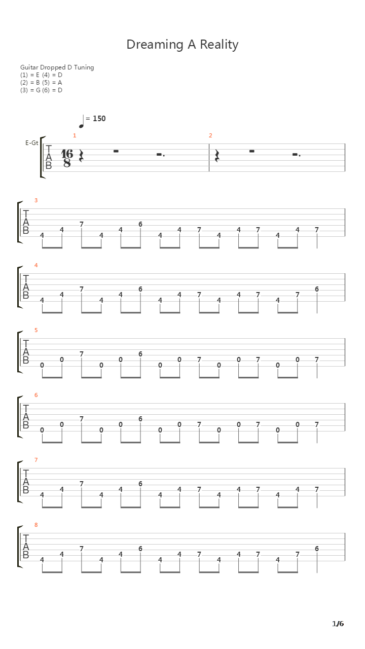 Dreaming A Reality吉他谱