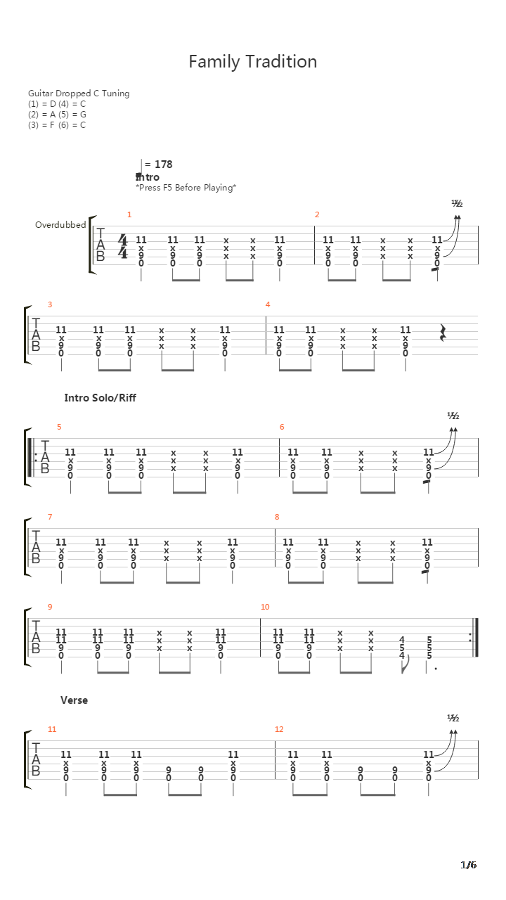 Family Tradition吉他谱