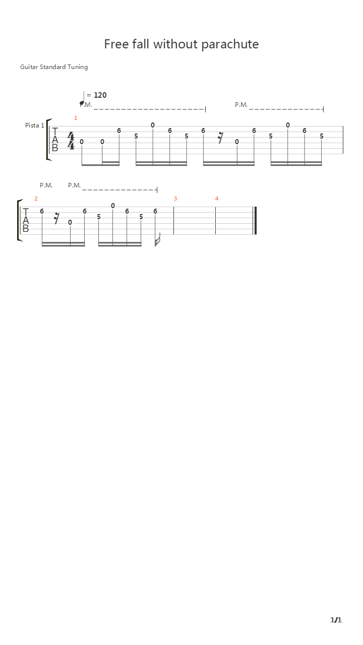 Free Fall Without Parachute吉他谱