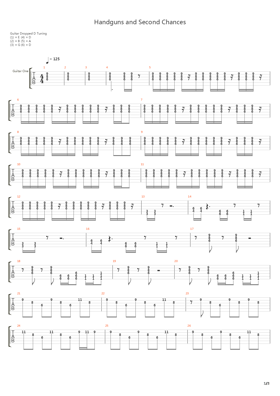 Handguns And Second Chances吉他谱