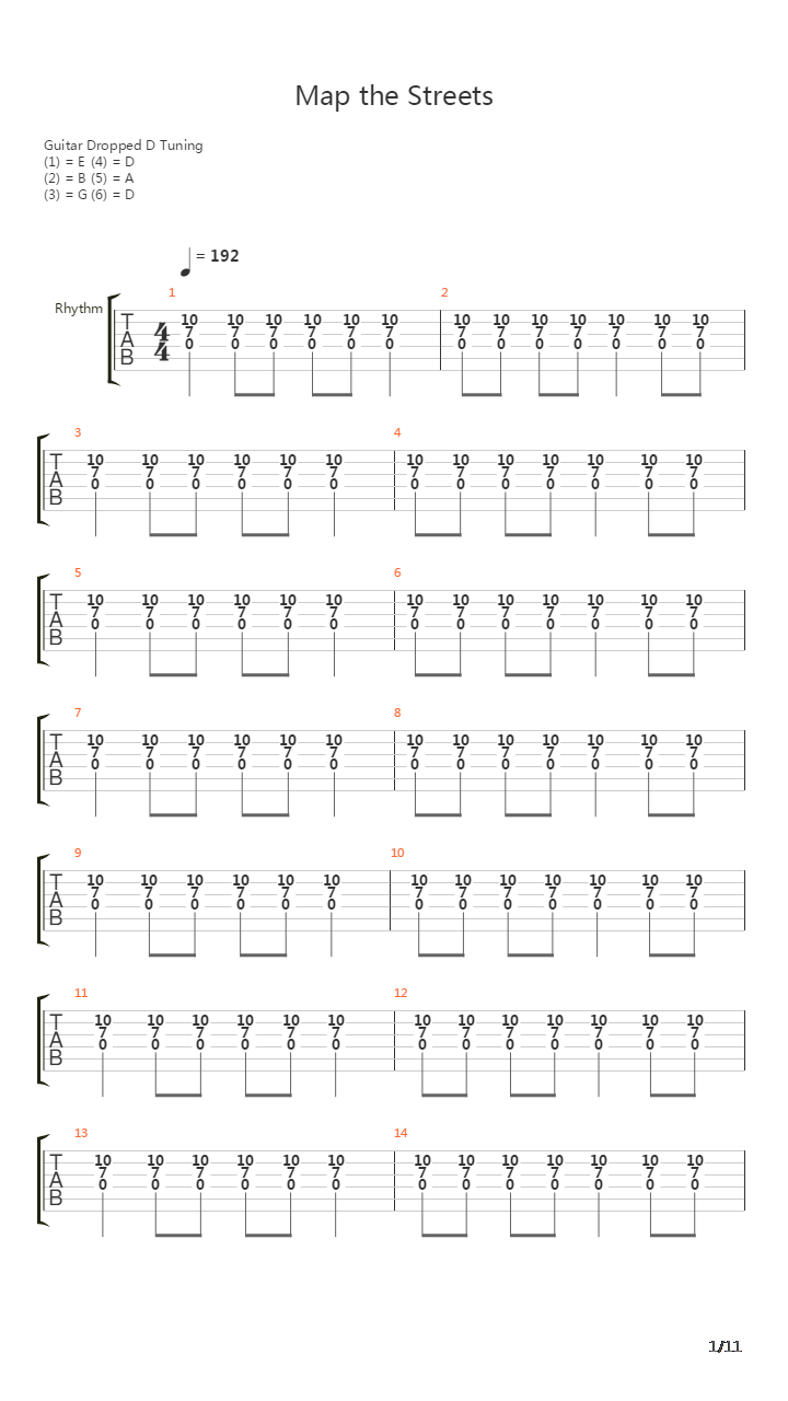 Map The Streets吉他谱